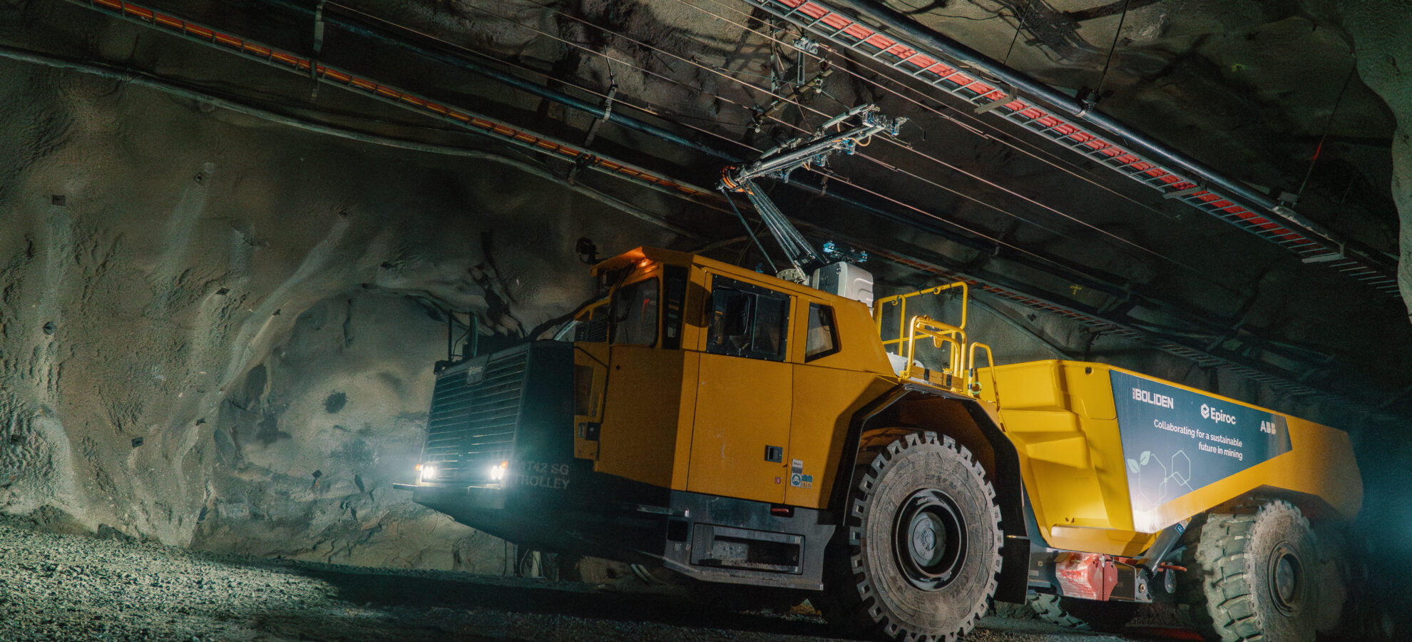 Boliden, Epiroc, ABB battery-electric trolley truck