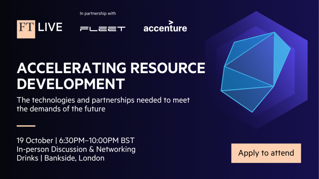 Accelerating Resource Development - Event promo card